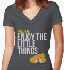 Zombie Survival Guide - Rule #32 - Enjoy the Little Things Women's Fitted V-Neck T-Shirt