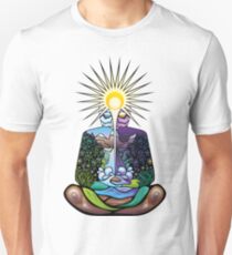 Psychedelic meditating Nature-man Unisex T-Shirt