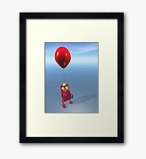 Happy Birthday Little Red Robot Framed Print