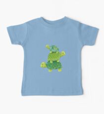 Cute Turtle Stack in Teal, Lime Green and Turquoise Baby Tee