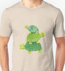 Cute Turtle Stack in Teal, Lime Green and Turquoise Unisex T-Shirt