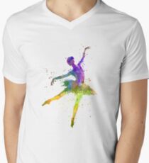 woman ballerina ballet dancer dancing Men's V-Neck T-Shirt