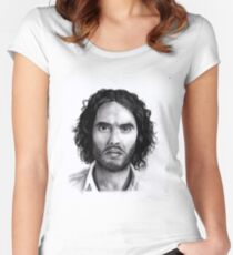 Russell Brand Portrait Women's Fitted Scoop T-Shirt