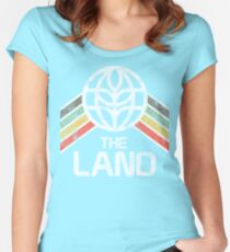 The Land Logo Distressed in Vintage Retro Style Women's Fitted Scoop T-Shirt