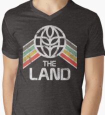 The Land Logo Distressed in Vintage Retro Style Men's V-Neck T-Shirt
