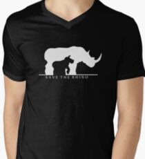 Speichere das Nashorn T-Shirt mit V-Ausschnitt für Männer