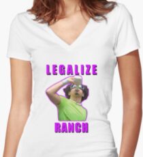 Legalize Ranch Version 1 Women's Fitted V-Neck T-Shirt