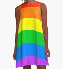 Simple Gay Pride Flag A-Line Dress
