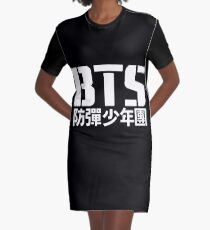 BTS Bangtan Boys Logo/Text 2 Graphic T-Shirt Dress