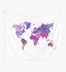 World map in watercolor Wall Tapestry