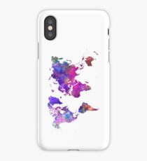 World map in watercolor iPhone Case/Skin