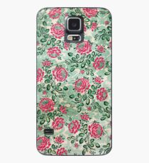 Retro Französisches Blumenmuster Hülle & Klebefolie für Samsung Galaxy