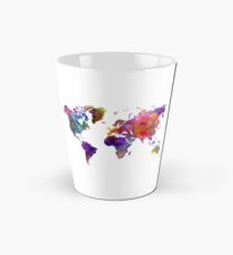 Carte du monde à l'aquarelle Mug long