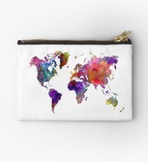 World map in watercolor Studio Pouch
