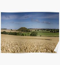 Silbury Hill and crop circle Poster