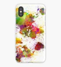 World map in watercolor iPhone Case/Skin