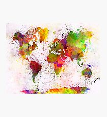 World map in watercolor Photographic Print