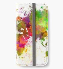 World map in watercolor iPhone Wallet/Case/Skin