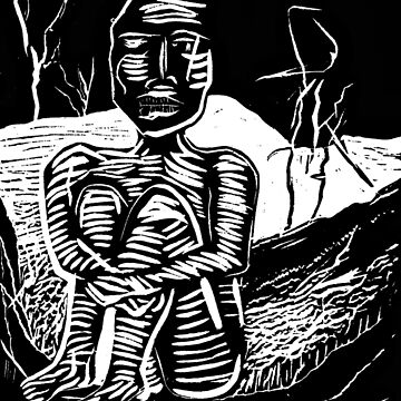 Artwork thumbnail, Solitude, Linocut Print by leonitalee