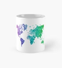 World map in watercolor multicolored Mug