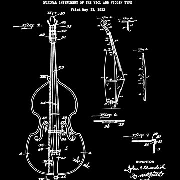 Viol and Violin Patent Poster Violoncello and Double-bass 