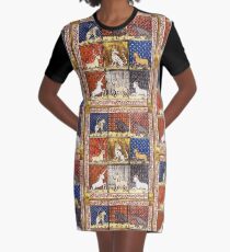 Medieval Animal Bestiary Graphic T-Shirt Dress