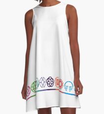 EPCOT Center Retro Future World Pavilion Logos A-Line Dress
