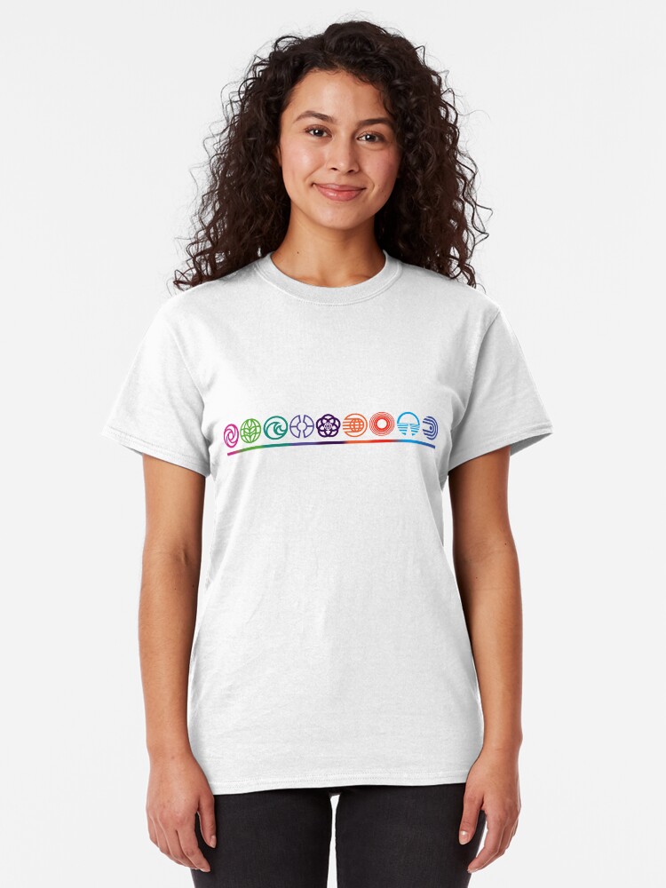 Alternate view of EPCOT Center Retro Future World Pavilion Logos Classic T-Shirt