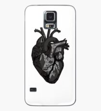 Jet Black Herz Hülle & Klebefolie für Samsung Galaxy
