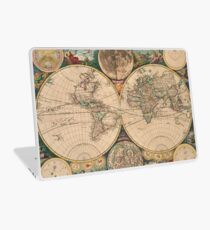 Vintage Karte der Welt (1672) 2 Laptop Skin
