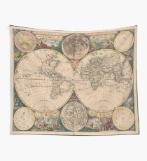 Vintage Karte der Welt (1672) 2 Wandbehang