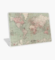Vintage Karte der Welt (1918) Laptop Skin