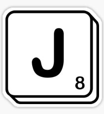 J scrabble print Sticker