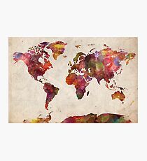 World map watercolor Photographic Print