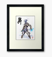 Lámina enmarcada Estilo Mass Effect Liara Sumie con caligrafía japonesa