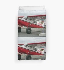 Aircraft (red,black & white) at Lake Hood, Alaska Duvet Cover