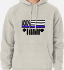 Jeep Police Blue Line Flag Pullover Hoodie