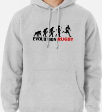 Entwicklung des Mannes und des Rugby-lustigen T-Shirts Hoodie
