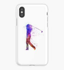 man golfer swing silhouette iPhone Case