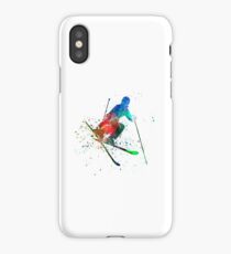 woman skier freestyler jumping iPhone Case