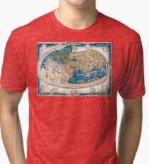 4th edition of Ptolemy's Cosmographia by Leinhart Holle, dated 1482 Tri-blend T-Shirt