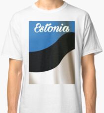 Estonia National flag travel poster Classic T-Shirt