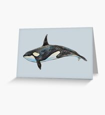 Orca on blue Greeting Card
