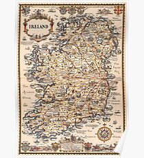 1927 vintage Ireland map Poster