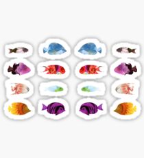 Fish shaped Flowers Sticker