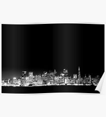 San Francisco Skyline Black & White Poster