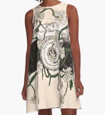 Vintage Camera Blooms A-Line Dress