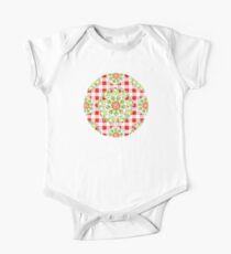 Red Gingham Firework Mandala One Piece - Short Sleeve