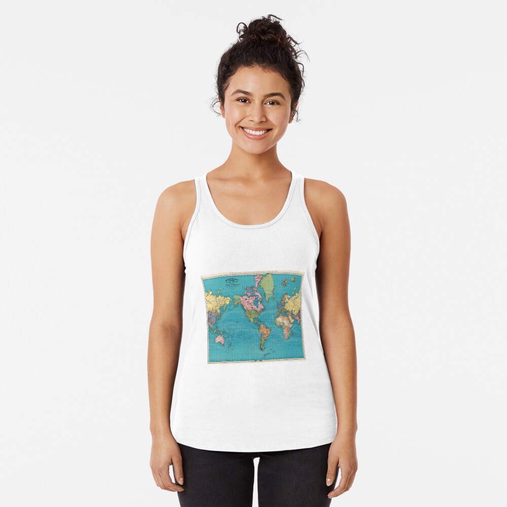 Vintage Map of The World (1897) Racerback Tank Top