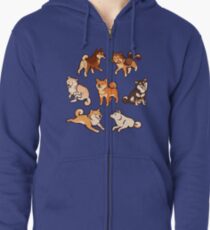 Sudadera con capucha y cremallera shibes en azul